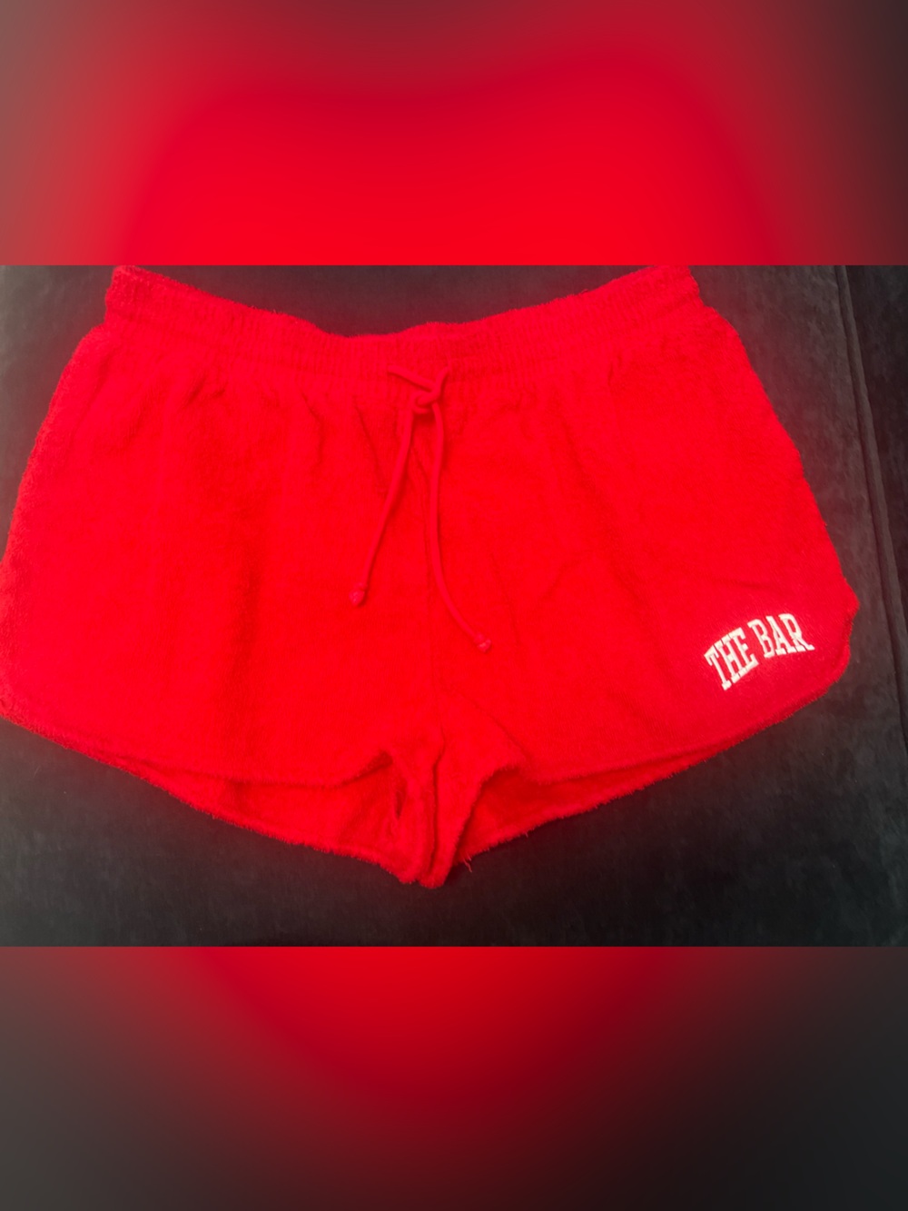 The Bar Bright Red Terry Short XL